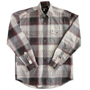 Stetson (Mens Medium) Plaid Pearl Snap Long‎ Sleeve Button Shirt Western Cowboy